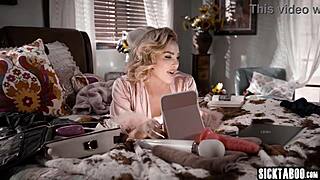 horny blonde kenzie anne and kenna james ride isiah maxwell's huge bbc wildly