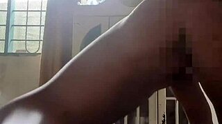 She shakes her backside wildly atop massive ebony shaft