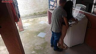 Housewife Pays Washer Tech with Curvy Ass While Hubby’s Away?