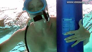 Minnie Manga Sucks Dildo Deep Underwater in Bikini