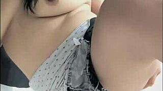 stepmom's new exhibition flaunts her huge natural busty curves nicely