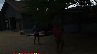 damn this chubby ebony neighbor's huge tits oiled up for sex...