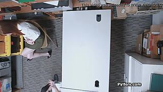 damn that cute redhead thief gets drilled hard by security