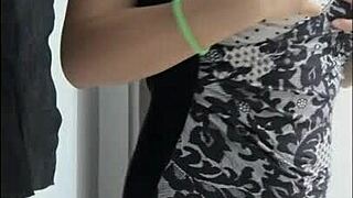 stepmom's new exhibition flaunts her huge natural busty curves nicely