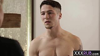 busty milf stepmom massages son's monster cock then takes virginity hardcore