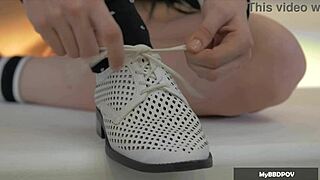 Skinny Lesbians Lick Asses in Wild Threesome Photoshoot Teaser