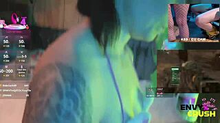 gamer girl drools messy on huge cock in kitty bikini