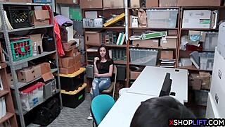 Petite teen thief pounded hard by mall cop's cock backstage