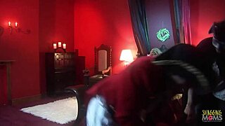 Busty blonde interrupts horny ghosts for deepthroat cowgirl ride on their dicks close up