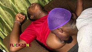 damn this chubby ebony neighbor's huge tits oiled up for sex...