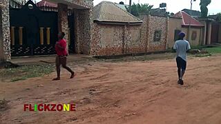 damn this chubby ebony neighbor's huge tits oiled up for sex...