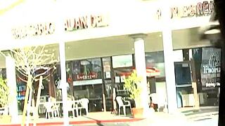 Ebony milf mommy in fishnets gets fingered deepthroated doggystyle on bed.