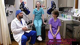 Luci Starr's First Gyno Exam with Latex Gloves Spreading