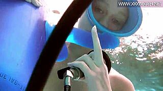 Minnie Manga Sucks Dildo Deep Underwater in Bikini