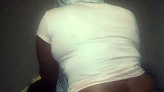 ebony stepmommy spreads shaved big ass pussy for bbc fuck