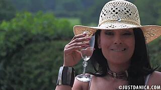 donna ambrose jerks off huge cock during outdoor picnic orgasm explosion