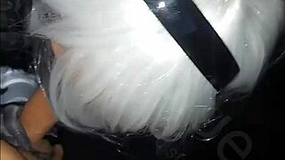 after the con, mexican 2b cosplay otaku gives sloppy oral in costume
