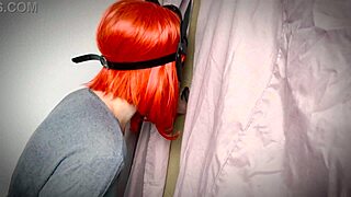 Ginger teases homemade gloryhole blowjob desperately