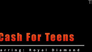 Teen spreads natural tits for cash backstage