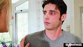 Hot MILF skips husband to deepthroat stepson's throbbing cock POV