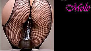 sounds of juicy pawg pantyhose pussy riding huge dildo!