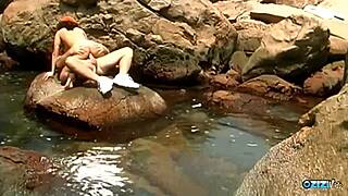 Beach Brunette Milf Anal Ends in Hot Facial Cumshot