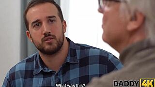 Sons blonde girlfriend shaves pussy for old dad vices cuckold watch her tiny tits bounce