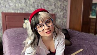 Naughty college coed teases in lingerie and nylons for ASMR fetish fun