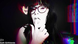 trippi roses begs for cum as goth girlfriend gets roughly dominated