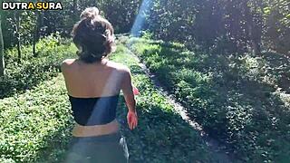 girl alone in woods asks what you'd do in comments best one gets scene recreated