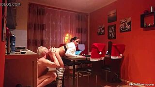 the couple dives into wild oral sex licking pussy right in the kitchen