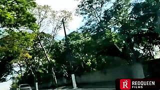 crazy women fuck in car everyone watches!