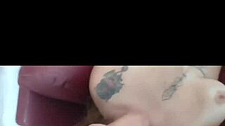 redhead wife dances nude then rides friend's cock creampie