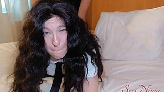 curvy schoolgirl skirt lifted for quick creampie doggystyle pussy fuck before parents home