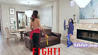 mortal kombat cosplay? asian teen avery black takes bbc interracial kinky! 🎮🍆💦