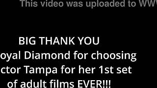 Teen spreads natural tits for cash backstage