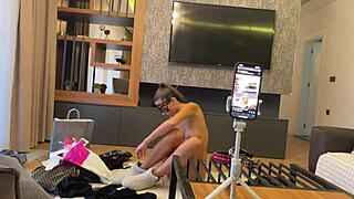 wanna see this tall brunette teen ride big cock pov after shopping spree
