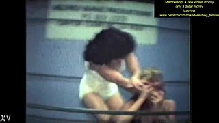 hot chicks clash in intense mixed wrestling catfight