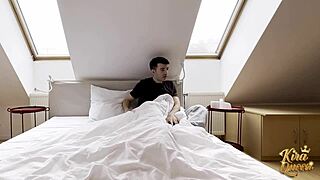 KIRA QUEEN BLOWS FRIEND WHILE HE WATCHES PORN