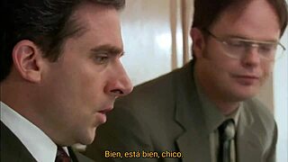 office turns into wild 2x3 fuck fest voyeur style sub español