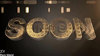 Busty bombshell with fake tits strips out of bra and shorts on the sofa.