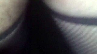 Fishnet G-String Hottie Poses Naked in Wood Outdoors