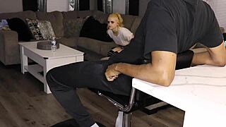 Shy petite teen deepthroats big black cock and swallows