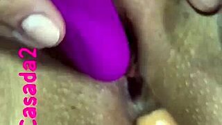 brazilian curvy housewife flashes big ass tits on bed holiday solo toy play