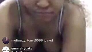 Horny Black African Ebony Shakes Big Tits Nipples Wild!