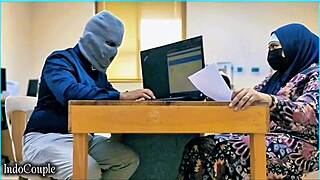 Hijab wife cheats with office buddy's vibrator on her wet pussy?