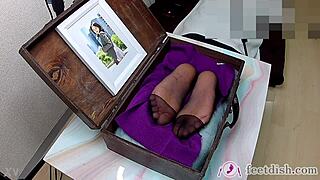 Lilly the secretary teases feet fetish in box vol 2 scene 3-6
