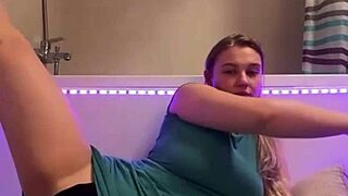 Horny Student Fingers Herself in Bathroom Orgasm