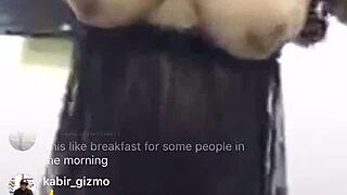 Horny Black African Ebony Shakes Big Tits Nipples Wild!