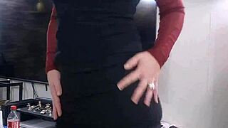 mature milf slips into sexy lingerie and stockings for teasing reveal